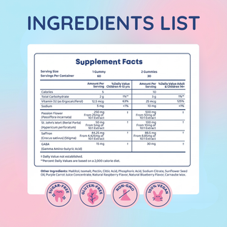 Natural - Saffron Gummies Mood + Focus Support for Kids